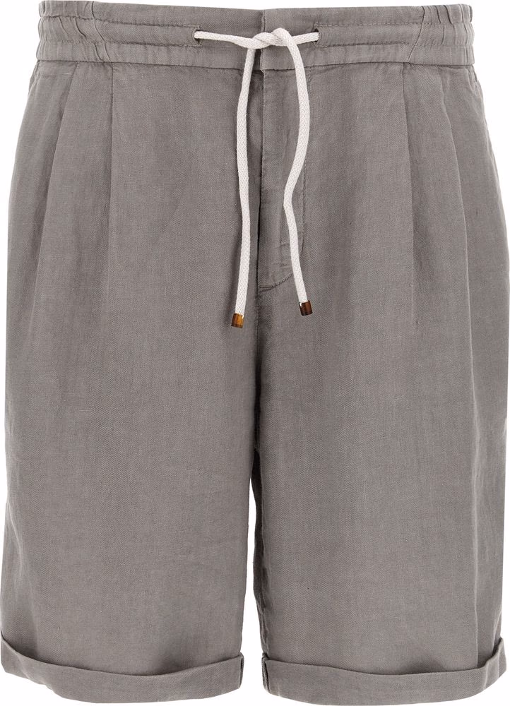 Gray Linen Bermuda Shorts