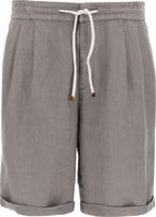 Gray Linen Bermuda Shorts 1