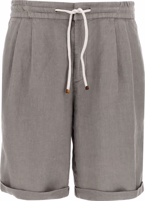 Gray Linen Bermuda Shorts