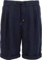 Blue Linen Bermuda Shorts 1