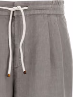 Gray Linen Bermuda Shorts 3