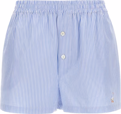 Blue Cotton Bermuda Shorts