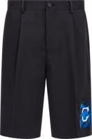 Black Polyester Bermuda Shorts 1