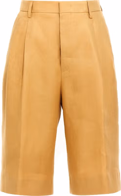 Orange Linen Bermuda Shorts