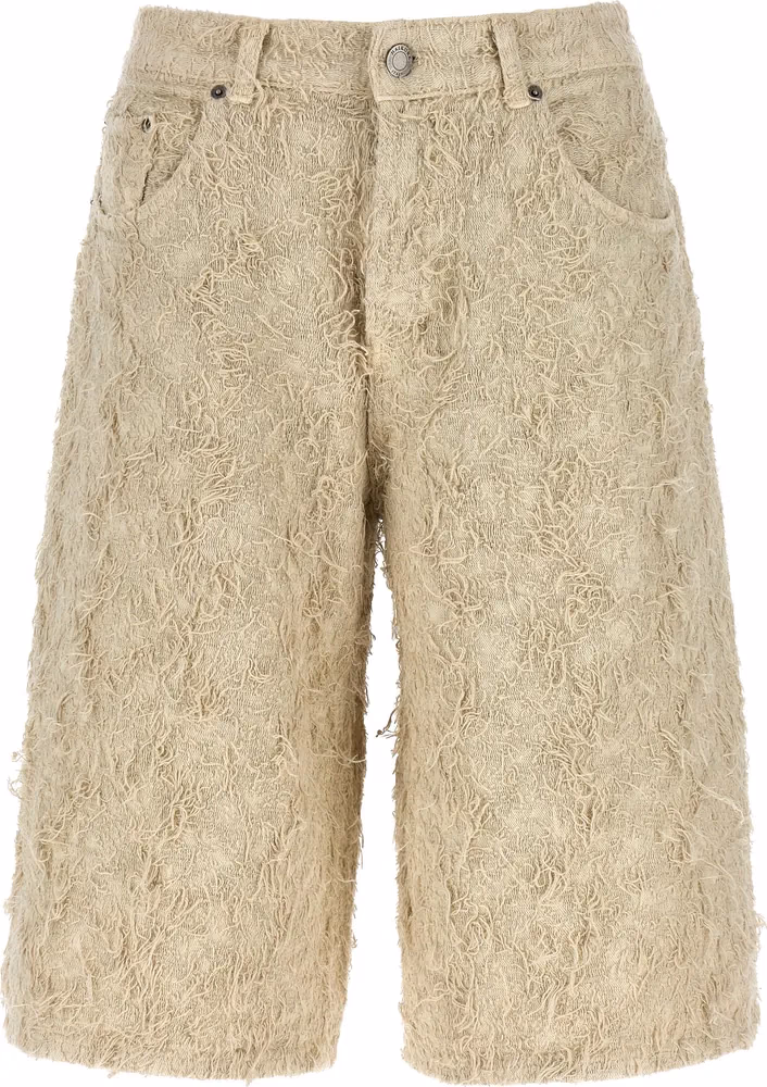 Beige Cotton Bermuda Shorts