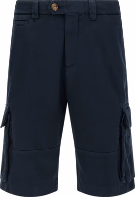 Blue Cotton Bermuda Shorts