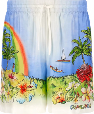 Multicolor Silk Bermuda Shorts