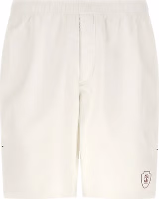 White Polyester Bermuda Shorts