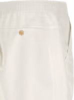 White Polyester Bermuda Shorts 4