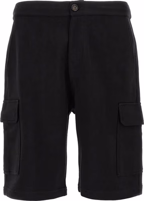 Black Cotton Bermuda Shorts