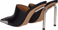 Black Leather High Heel Pumps 4