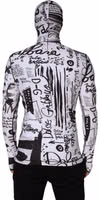 White Jersey Graffiti Print Balaclava Hood Sweater 4