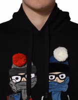 #dgfamily Black Cotton Hooded Men Sweatshirt Sweater 5