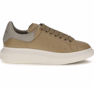 Beige Calf Leather Bos Taurus Platform Sneakers