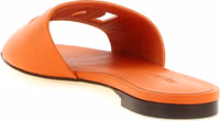 Orange Calfskin Slides 3