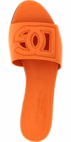 Orange Calfskin Slides 4