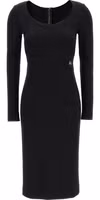 Black Viscose Midi Dress 1