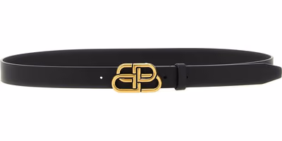 Black Calfskin Thin Belt