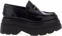 Black Cowhide Platform Loafers 1