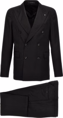 Black Virgin Wool Two-Piece Suit