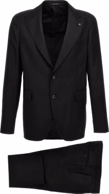 Black Virgin Wool Two-Piece Suit