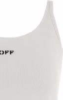 White Cotton Sleeveles T-Shirt 3
