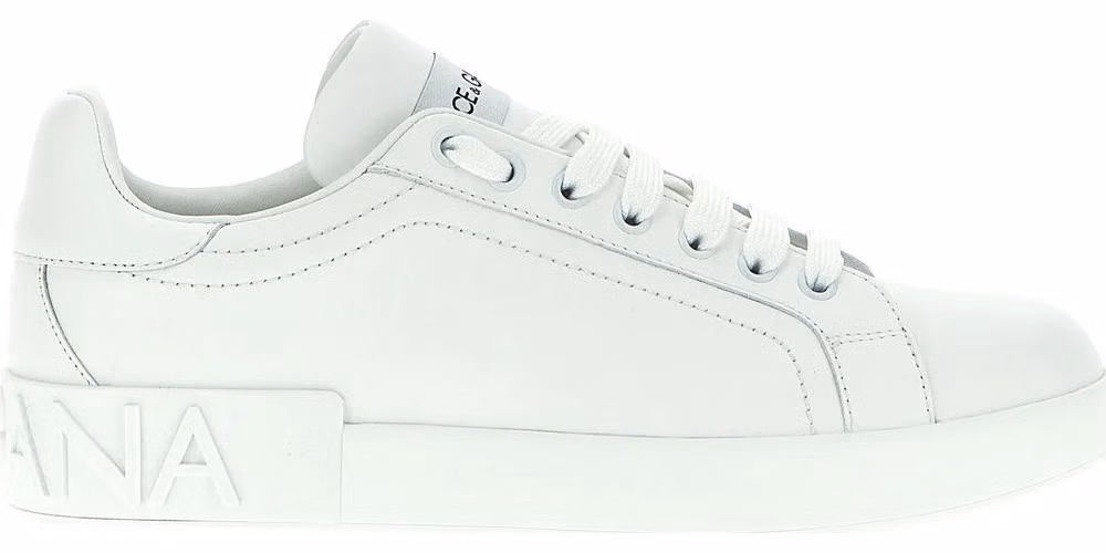 White Calfskin Low Top Sneakers