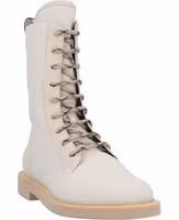 Beige Cotton Lace-Up Boots 2