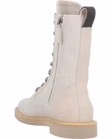 Beige Cotton Lace-Up Boots 3
