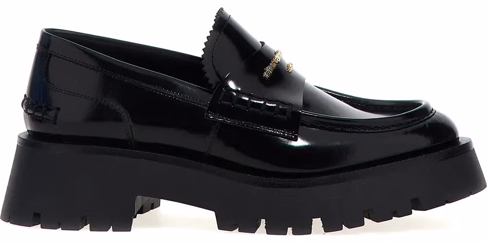 Black Cowhide Slip-On Loafers