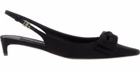 Black Viscose Mid Heel Pumps 1