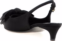 Black Viscose Mid Heel Pumps 3