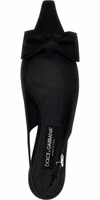 Black Viscose Mid Heel Pumps 4