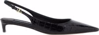 Black Calfskin Mid Heel Pumps 1