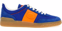 Blue Bovine Leather Low Top Sneakers 1