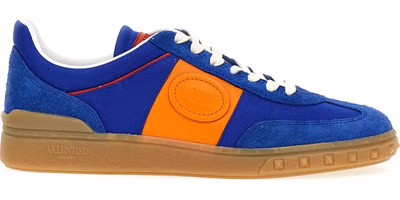 Blue Bovine Leather Low Top Sneakers