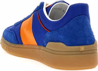 Blue Bovine Leather Low Top Sneakers 3
