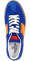 Blue Bovine Leather Low Top Sneakers 4