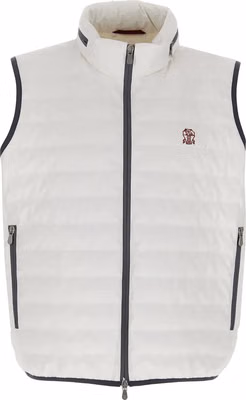 White Polyamide Sleeveless Jacket