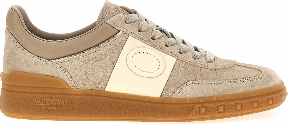 Beige Calfskin Low Top Sneakers