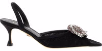 Black Polyamide Mid Heel Pumps 1