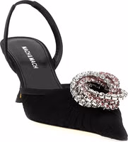 Black Polyamide Mid Heel Pumps 2