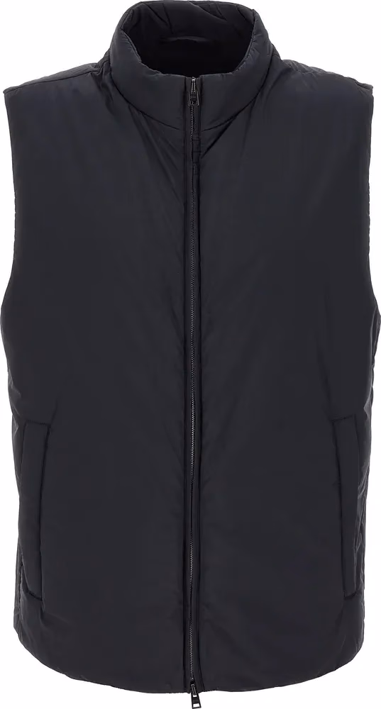 Black Polyamide Sleeveless Jacket