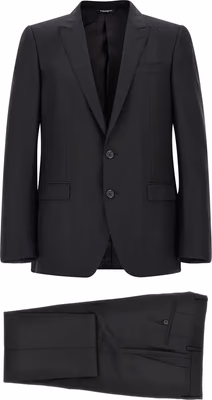 Black Virgin Wool Two-Piece Suit