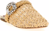 Beige Raffia Mules 2