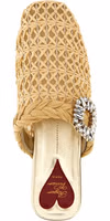 Beige Raffia Mules 4