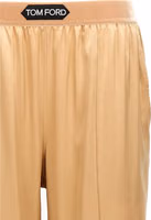 Beige Silk Casual Pants 3