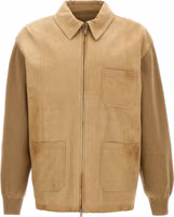 Beige Cowhide Leather Jacket 1