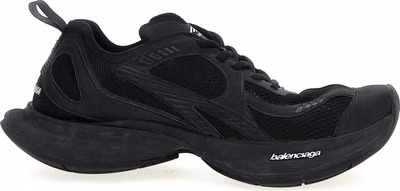 Black Polyester Athletic Sneakers