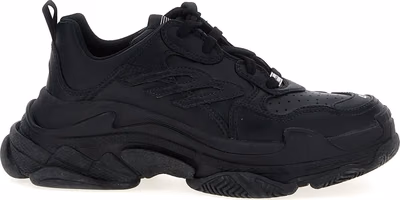 Black Polyethylene Athletic Sneakers